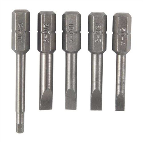 The RUGER® Single Action Screwdriver by Brownells features four flat blade bits and an extra-long hex bit, perfect for easy maintenance of Ruger firearms.