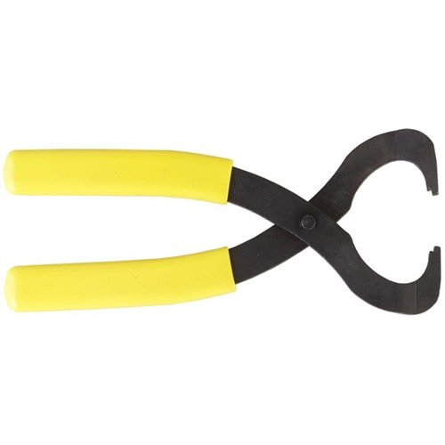 The BROWNELLS M14/M1A Castle Nut Pliers feature hardened steel for strength, ensuring precise engagement and a secure grip for easy flash suppressor nut adjustments.