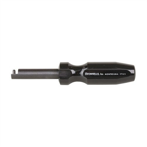 The Brownells Swivel Stud Installation Tool features a durable steel shank and a comfortable plastic handle, ensuring easy and precise installation of common swivel studs.
