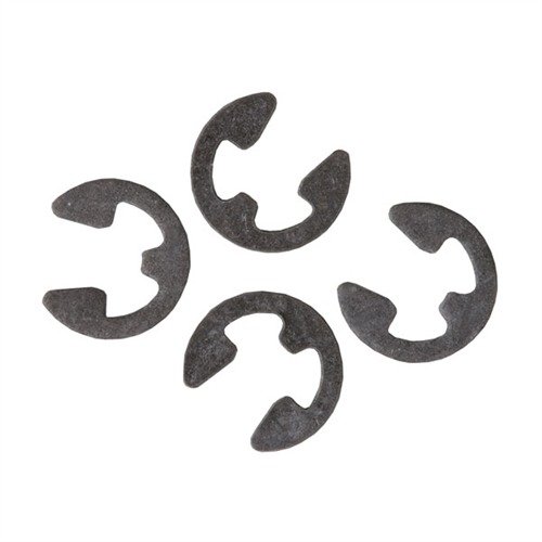 Ensure reliable performance with Brownells E-Clip for Anti-Walk Pins, made of durable steel and sold in packs of 4, perfect for securing your firearm components.