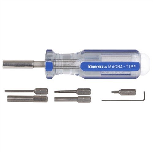 The Brownells Pistol Screwdriver Set for GLOCK® offers precision-fit Magna-Tip® bits, compact storage, and essential tools for easy adjustments on the go.