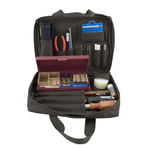 The Brownells Basic Field Tool Kit offers a comprehensive selection of tools for firearm repairs, all conveniently stored in a durable case for on-the-go use.