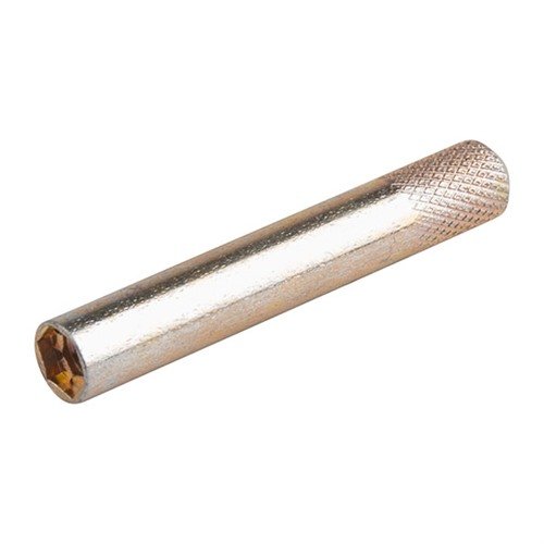 The Brownells Front Sight Tool for Glocks is a durable steel tool designed to fit hex screws on aftermarket sights and longslide Glocks, ensuring easy adjustments.