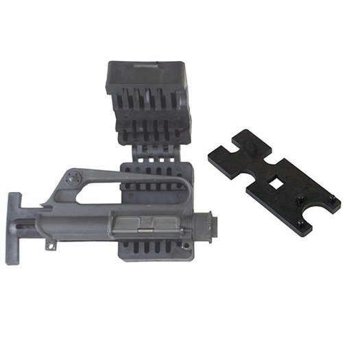 The Brownells AR-15 Barrel Installation Kit features a durable Upper Receiver Action Block and Combination Wrench for precise, efficient barrel installation and removal.