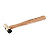 The Brownells Premium 3/4" Delrin Tipped Brass Hammer features a hand-turned brass head, durable Delrin tip, and a hickory handle for precision and longevity.