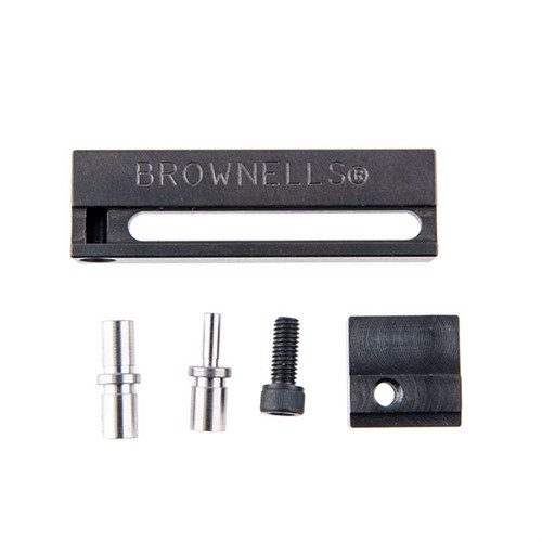 The Brownells Uberti Cattleman Hammer/Sear Pin Block Kit features a machined steel block for precise hammer/sear engagement, with nine sets of pins for popular models.