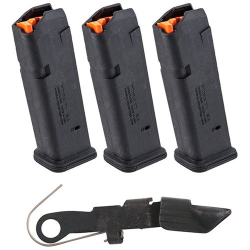 Enhance your Glock with the Brownells Extended Slide Release Pack, featuring a larger finger pad for quick slide release, low profile design, and rugged steel construction.