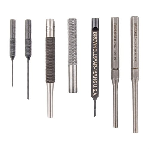 The Brownells AR-15 Lower Punch Set is a 7-piece kit designed to safely assemble and disassemble your AR-15 lower receiver without damaging finishes or pins.