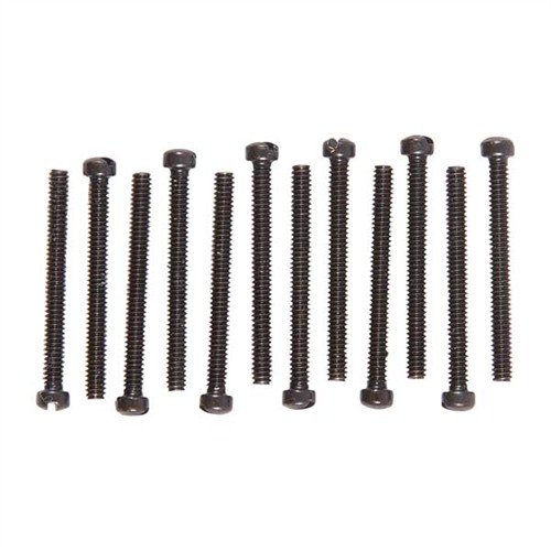 The Brownells Fillister Head Screw Kit offers 240 blued steel screws in 20 sizes, perfect for any job, with slotted heads and easy customization options.
