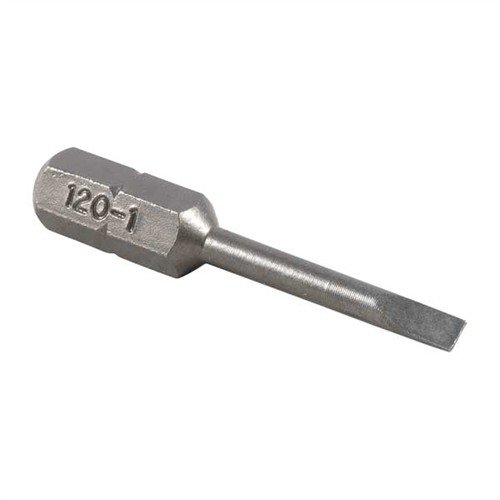 The MAGNA-TIP THIN-BIT #120-1 features super-thin design for precise fit in narrow, European-style slots, ensuring accuracy in your gunsmithing tasks.