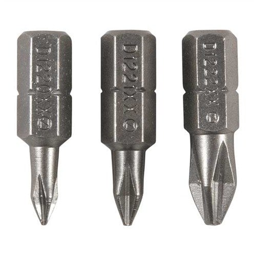 The Brownells Magna-Tip Bit Set includes essential Allen, Phillips (#0, #1, #2), and Square bits for versatile gunsmithing, featuring 17 high-quality bits.