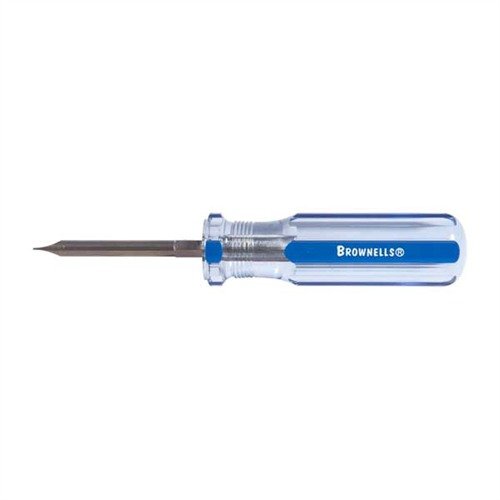 Brownells Fixed-Blade Gunsmith's Screwdrivers offer precision-ground tips, enhanced control, and comfortable handles for reliable performance in firearm maintenance.