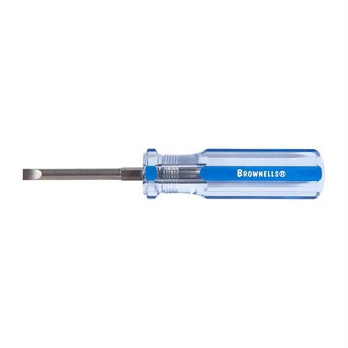 The Brownells Fixed Blade Gunsmith's Screwdriver #10 features a .240 shank and .040 blade thickness, ideal for precision tasks with a sturdy 2.5" handle.