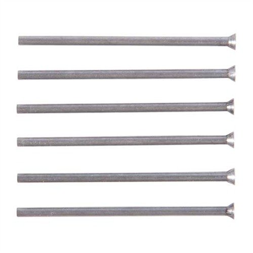 The Brownells Gunsmith Replaceable Pin Punch Set features durable 2" pins in sizes 0.039", 0.060", and 0.091", ensuring precise and effortless pin replacement.