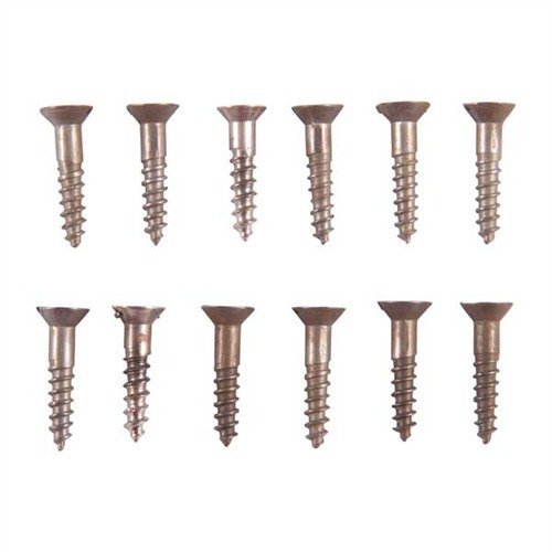 The Brownells Unplated Steel Flat Head Wood Screw Kit offers 12 versatile sizes, ideal for any project, and can be browned, blued, or plated to match your needs.