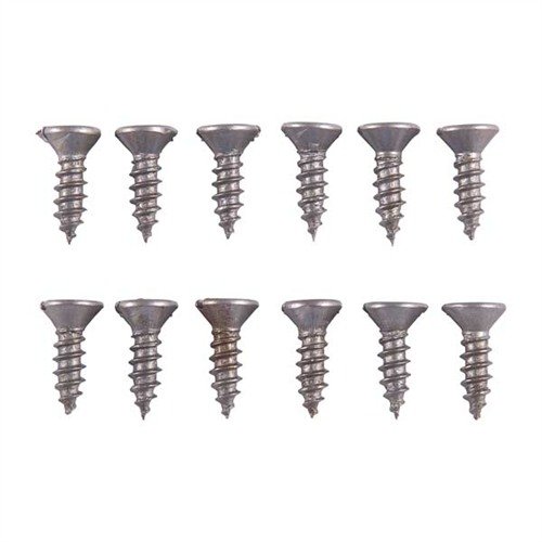The Brownells Unplated Steel Flat Head Wood Screw Kit offers 12 sizes of screws perfect for browning or bluing, with no plating to grind off, in a clear box.