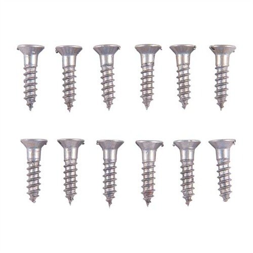 The BROWNELLS Unplated Steel Flat Head Wood Screw Kit offers versatility with 12 sizes to suit various projects, easily browned, blued, or plated.