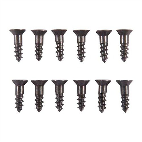 The BROWNELLS Unplated Steel Flat Head Wood Screw Kit offers versatile sizes, perfect for any project, and can be browned, blued, or plated to suit your needs.