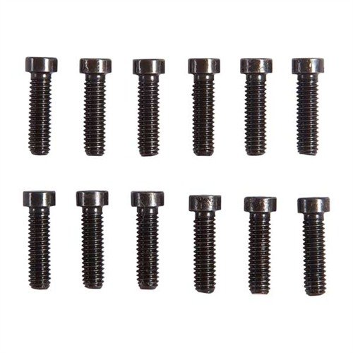 The Brownells Socket Head Screw Kit includes 168 blued screws for handgun ribs, complete with a compartmented box, tweezers, and a fitting chart for easy installations.