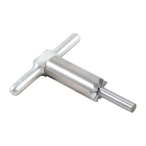 Achieve precision muzzle facing with the BROWNELLS 90° Cutter & Steel Pilot, designed for .311 muzzles, featuring a durable hardened steel cutter and aluminum handle.