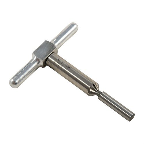 Effortlessly break sharp edges on rifle and handgun muzzles with the Brownells 45° Cutter, ensuring faster cylinder filling for revolvers.