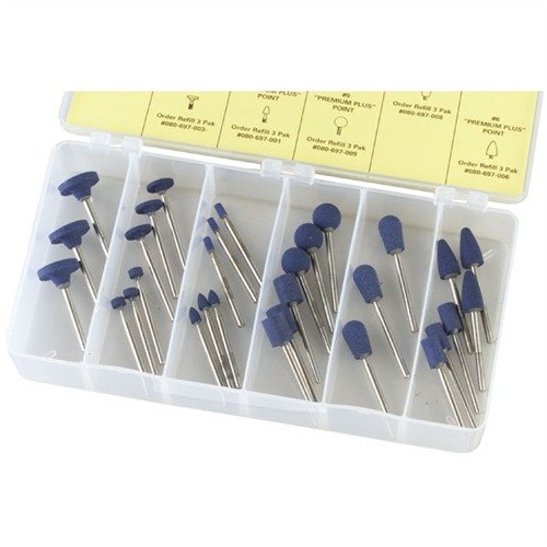 The Brownells Premium Grinding Point Kit offers the most popular shapes and sizes, perfect for precision work with a 1&frac12;" long, 1/8" diameter shank.