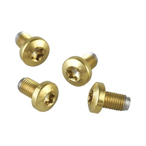 Enhance your 1911 with these TiN-coated stainless steel grip screws, featuring Torx or Allen heads for durability and style, plus a wrench included.