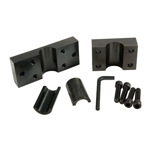 The Brownells Barrel Vise with #4 Steel Bushing offers exceptional clamping power, ensuring a secure grip on even the tightest rifle barrels for precise gunsmithing.