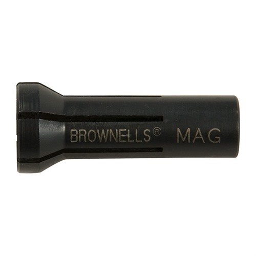 The Brownells Stuck Case Puller Collet safely removes stuck cases from .30-.338 Mag without accidental ignition, featuring durable steel construction and comprehensive instructions.