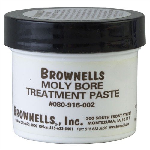 Brownells Moly Bore Treatment Paste reduces fouling and enhances barrel life, ensuring optimal performance for your firearm with its Molybdenum disulfide formula.