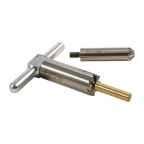 The Brownells Brass One Caliber Set for .32 Muzzle includes a 90° facing cutter and a 45° chamfering cutter for precise muzzle work and quick reloads.