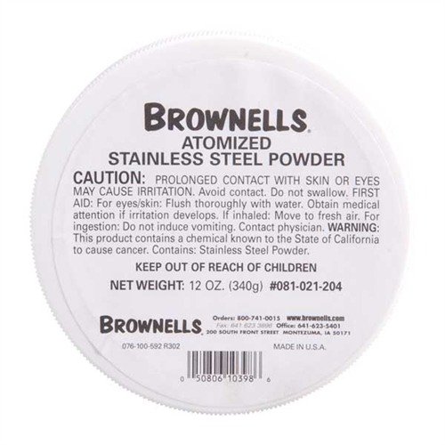 Enhance your Acraglas Gel with 12 oz. of Brownells Atomized Stainless Steel Powder, boosting tensile and compression strength for durable, reliable applications.