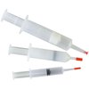The Brownells Re-Usable Syringe Try-Pack includes three sizes for precise dispensing of Acraglas~, wood glues, and greases, ensuring accuracy and convenience.