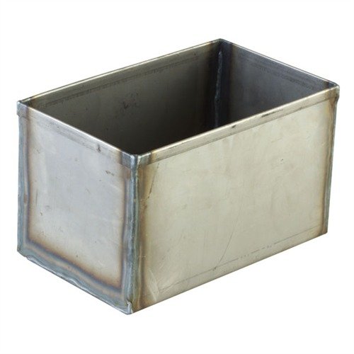 The Brownells Quarter Bluing Tank is ideal for NitreBlue bluing, featuring durable black iron construction, welded seams, and a 1-gallon capacity for small parts.