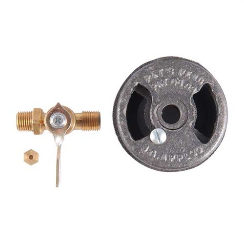 The Brownells Natural Gas Bluing Pipe Burner offers a complete heating system with 42,000 BTU capacity, ideal for professional bluing salts applications.