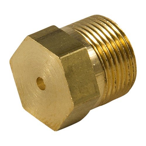 The Brownells LP Gas HWCT Burner Orifice Cap efficiently heats cleaning and rinse tanks, saving gas and money with a powerful 25,600 BTU output.