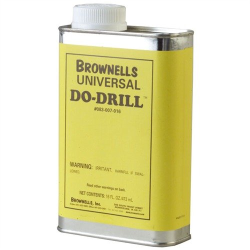 Brownells Universal Do-Drill™ cutting oil enhances tool longevity and performance, reduces wear, and ensures smooth drilling, tapping, and machining across various metals.