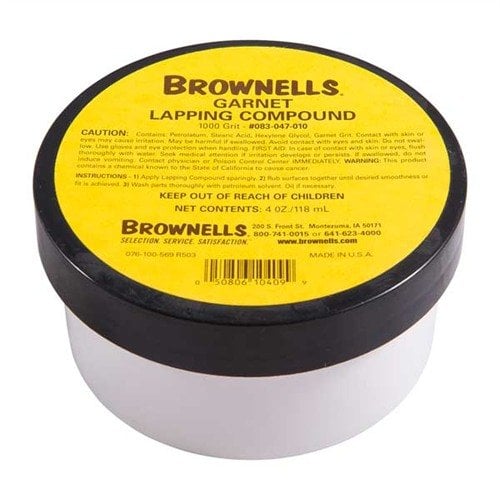 Brownells GK-10 Garnet Lapping Compound offers fast, non-embedding honing for ultra-smooth, friction-free fits on cast iron, brass, and softer steels.