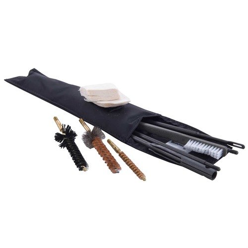 The Brownells AR-15/M16 Buttstock Cleaning Kit offers a compact, field-ready solution with essential tools for 5.56mm rifles, fitting snugly in A-1/A-2 buttstocks.