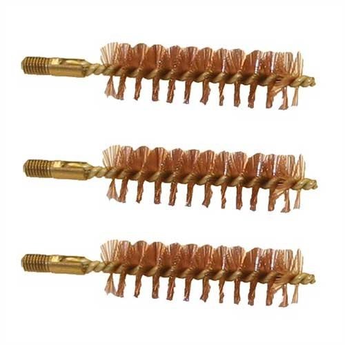 The BROWNELLS BEEFY Bore Brushes feature durable phosphor bronze bristles and a robust steel shank, perfect for cleaning .375 caliber rifles.