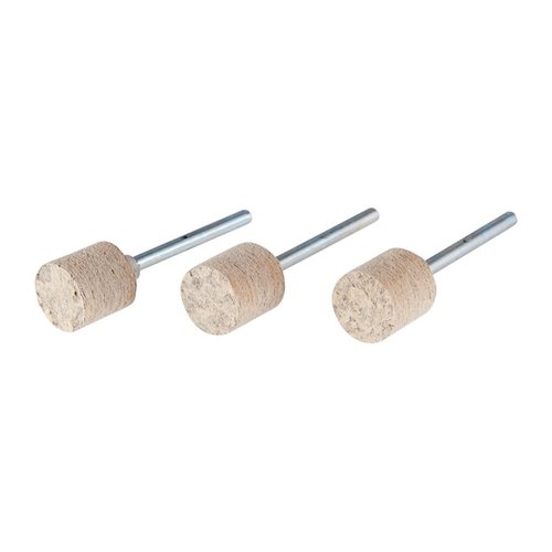 The Brownells MX Finishing Wheels, 1/2" x 1/2", 180 grit, are long-lasting tools perfect for polishing and shaping with a 1/8" shank for versatile use.