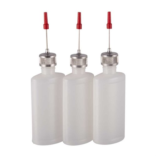 The Brownells Needle Oiler Bottles provide precise application of oils and solvents, feature a flexible body for easy viewing, and prevent leaks with a secure seal.