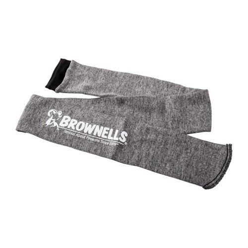 The Brownells Gun Storage Sock protects your firearm from scratches and rust with silicone-treated fabric, while a handy tag helps identify your gun easily.