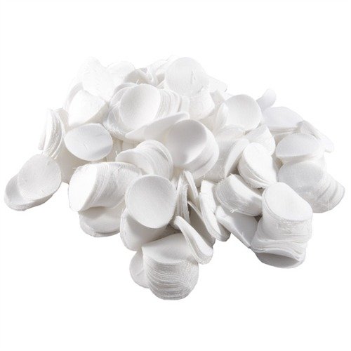 Brownells 100% Cotton Twill Patches offer aggressive scrubbing action with minimal lint, ideal for heavy fouling removal and applying cold blues, sold in packs of 1000.