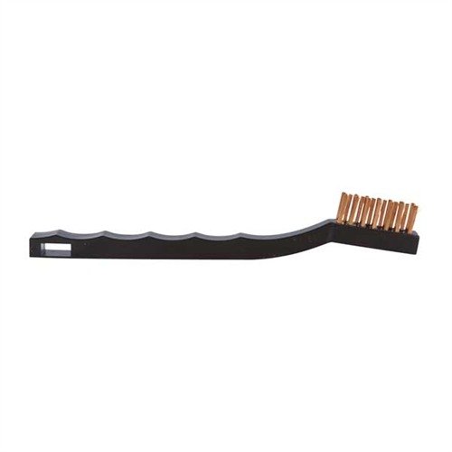 The Brownells Super Toothbrush features durable bristles in Stainless Steel, Bronze, or Nylon, and a grooved handle for a secure grip, perfect for precise cleaning.