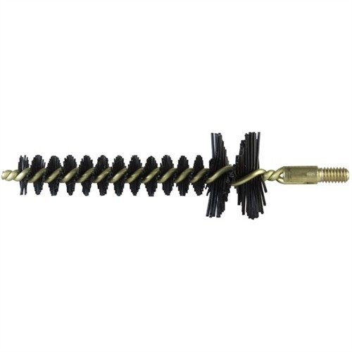 The Brownells Nylon Chamber Brush features durable bristles for thorough cleaning of M16, AR-15, and AR-10 chambers, ensuring optimal performance without breaking down in solvents.