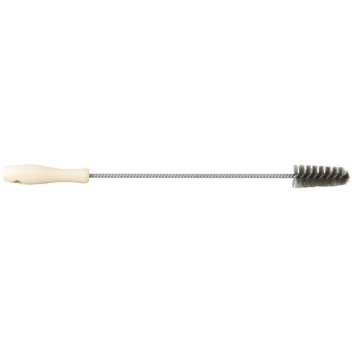 The Brownells Gas Ring Brush features a heavy stainless steel design with bristles to effectively remove fouling from gas ring steps, complete with a solvent-proof handle.