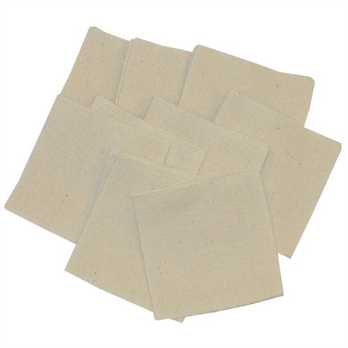 Brownells Heavy-Duty Cotton Patches are double-thick, absorb more fouling and solvent, eliminating the need for multiple patches—perfect for dirty bores.