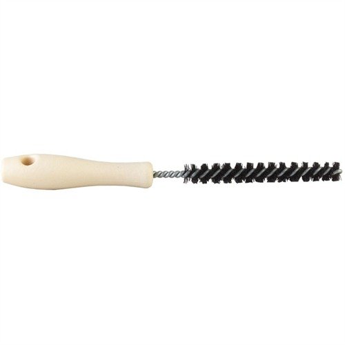 The Brownells Universal Bolt Brush features hard nylon bristles for effective cleaning of bolt action rifle bolt bodies, ensuring optimal performance and reliability.