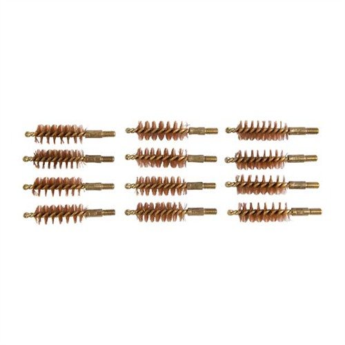 Brownells Special Line Brass Core Bore Brushes ensure no scratches on barrels, featuring a durable brass shank and phosphor bronze bristles for effective cleaning.